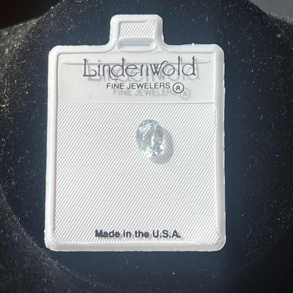 Vintage Lindenwold Fine Jewelers Simulated Blue Topaz Large Oval